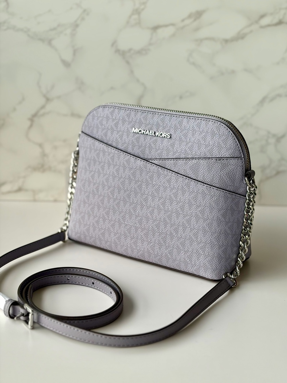 Michael Kors Jet Set Travel Medium Logo Dome Crossbody Bag